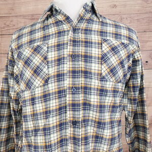 VINTAGE JCPENNEY THE MEN'S SHOP FLANNEL BUTTON UP SHIRT MENS LT LARGE TALL